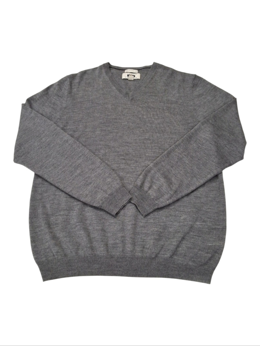✨2/$25 Joseph Abboud~Fine Merino Wool~V-neck~Men Sweater~Light Grey~Timeless~XL